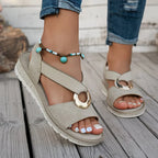 Marlenia | Flat Sandals With Metal Buckle