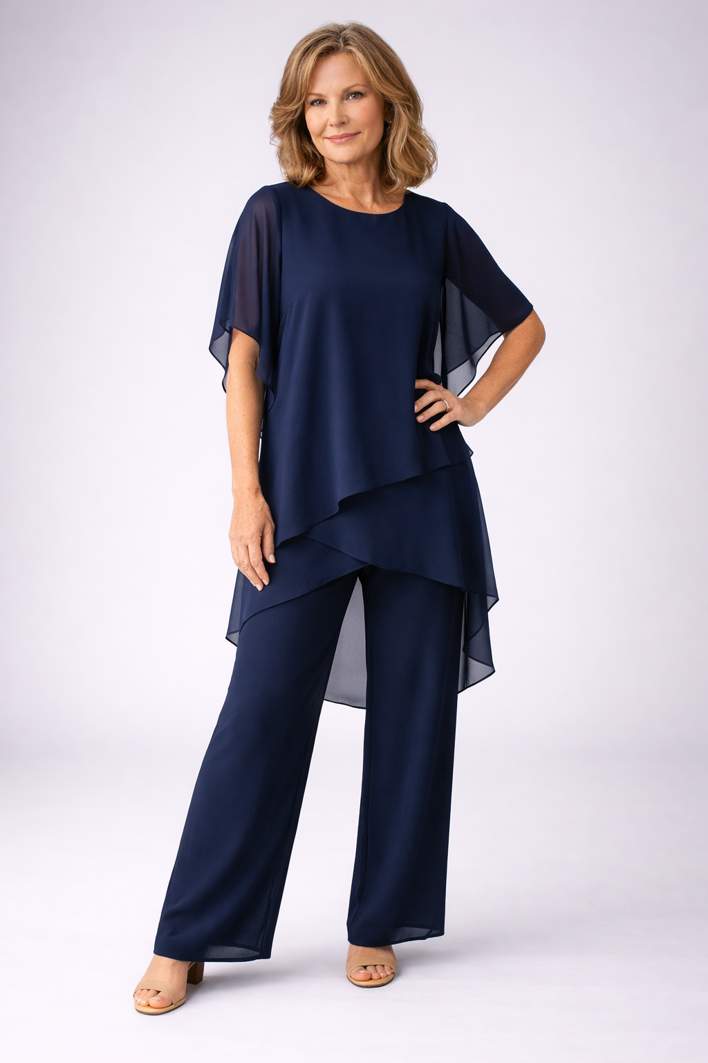 Monica | Elegant Chiffon Two-Piece Set