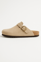 Aria | Suede Clogs with Cork Footbed