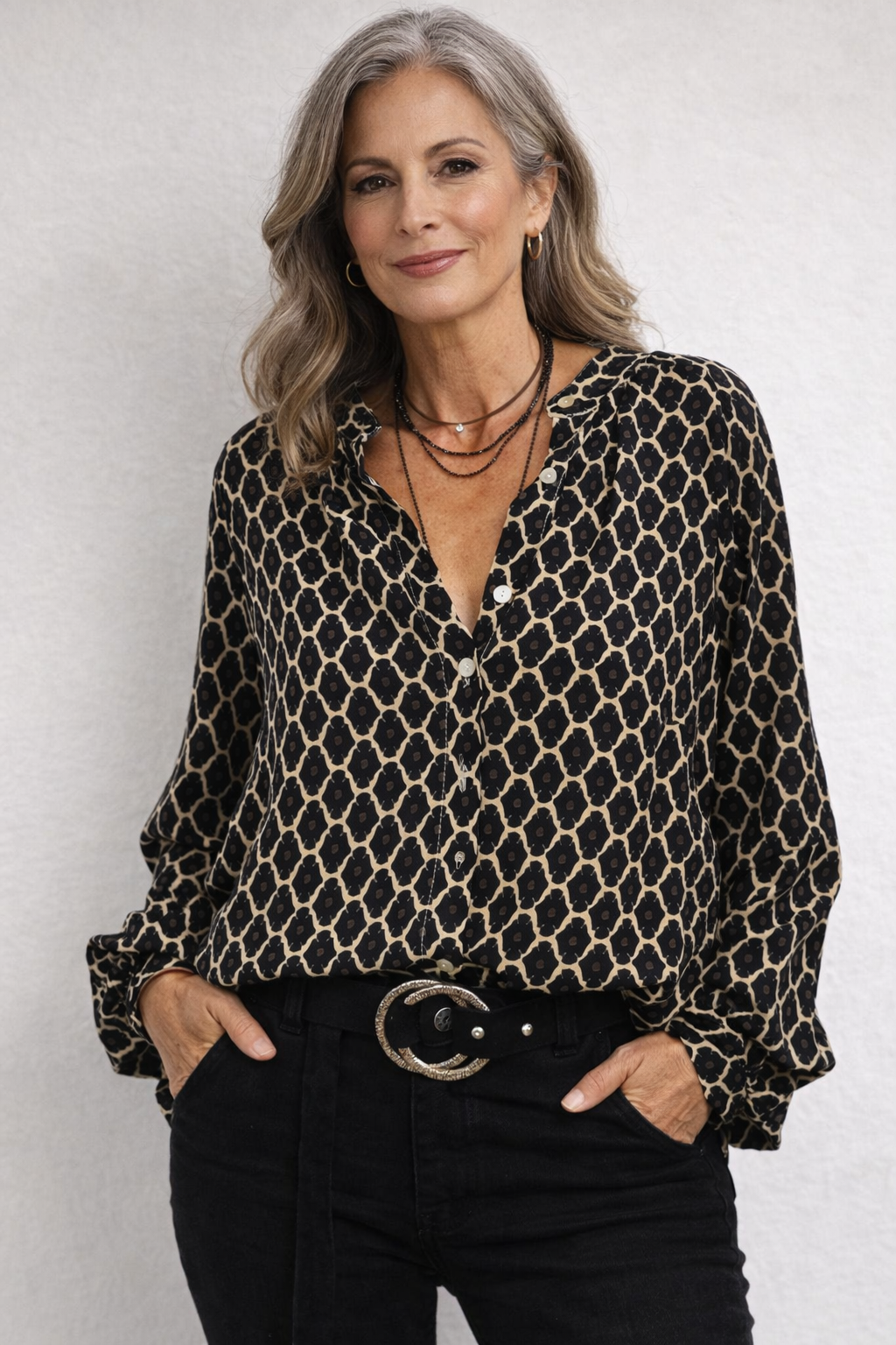Nadia | Geometric Print Blouse