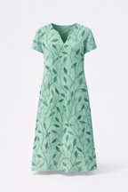 Clara | Botanical Print Midi Dress