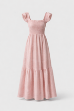 Lily | Gingham Smocked Maxi Dress