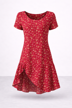 Luna | Floral Short Sleeve Midi Dress