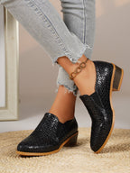 Noelle | Textured Slip-On Loafers