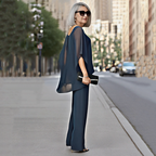 SARAH | Chiffon Top ＆ Wide-Leg Pants 2-Piece Set