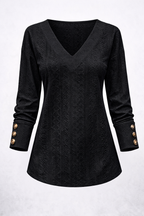Lena | Textured V-Neck Blouse